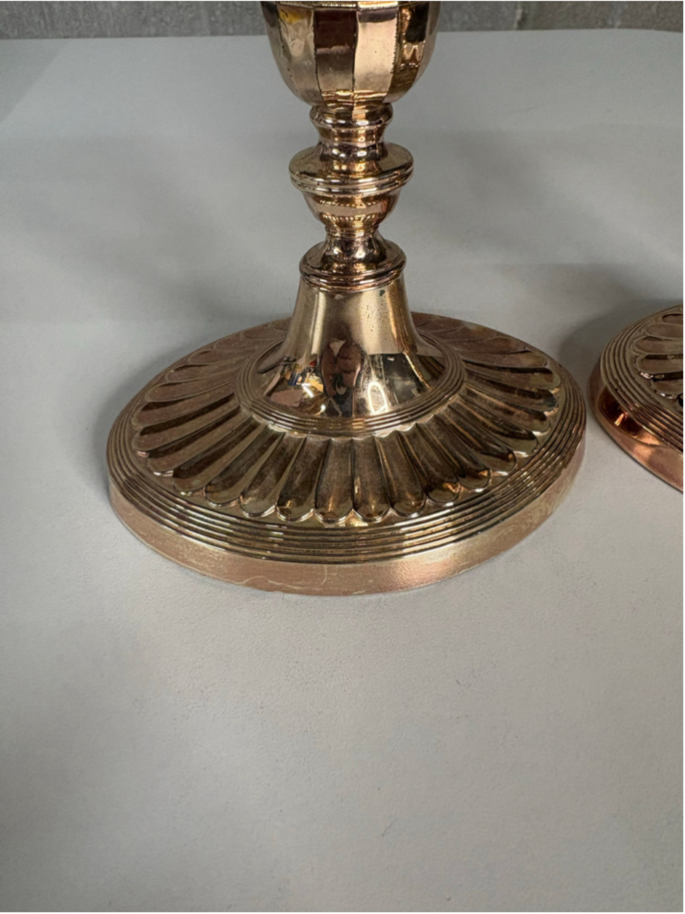 Vintage Pair Of Newport Gorham Japan Silverplate Candlesticks Oval Base - Picture 6 of 9
